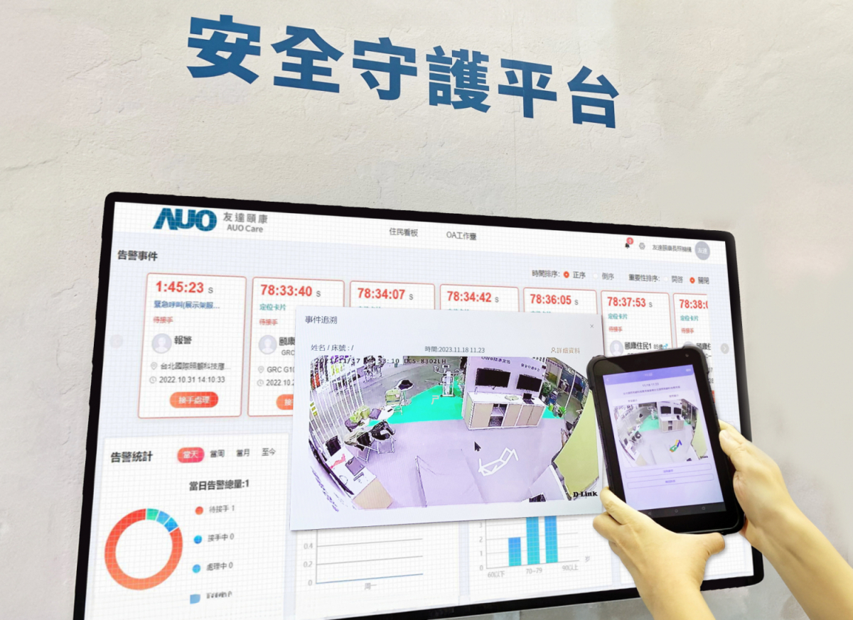 世界杯下单平台网站官网颐康整合软硬件包含跌倒侦测、智能床垫和紧急呼叫管理等，透过安全守护平台进行IoT设备统一监控与管理，提供长照场域落实安全守护方案
